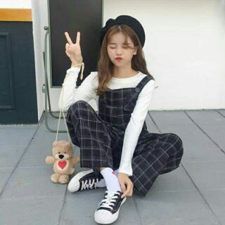 Yếm quần caro