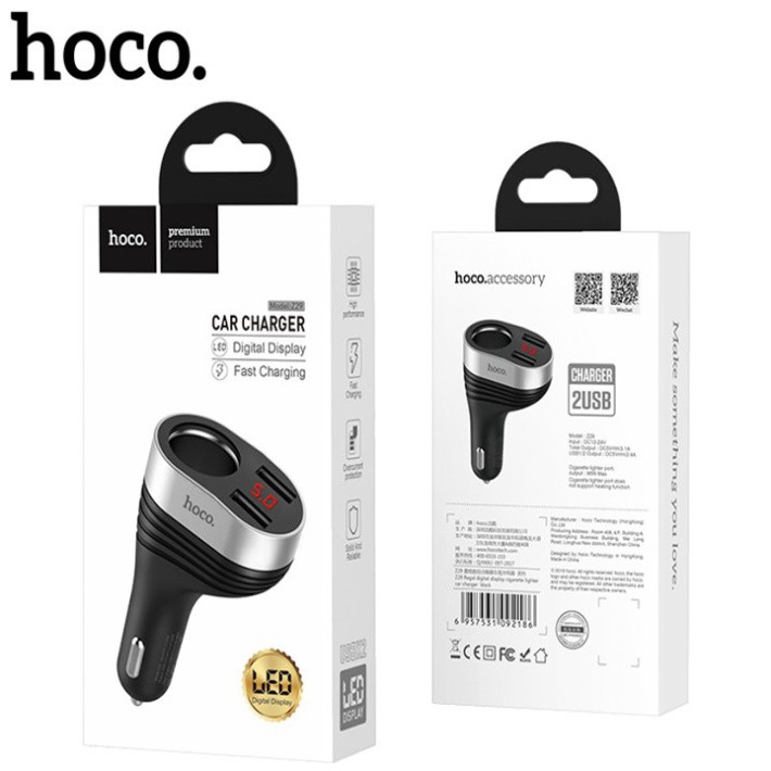 Sản Phẩm Bộ chia tẩu sạc ô tô nhãn hiệu Hoco-Z29 .