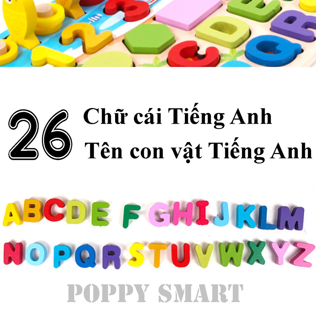 Đồ Chơi Bảng Chữ Cái Ghép Số, Câu Cá Cho Bé Bằng Gỗ Lắp Ráp Xếp Hình Thông Minh, Phát Triển Trí Tuệ