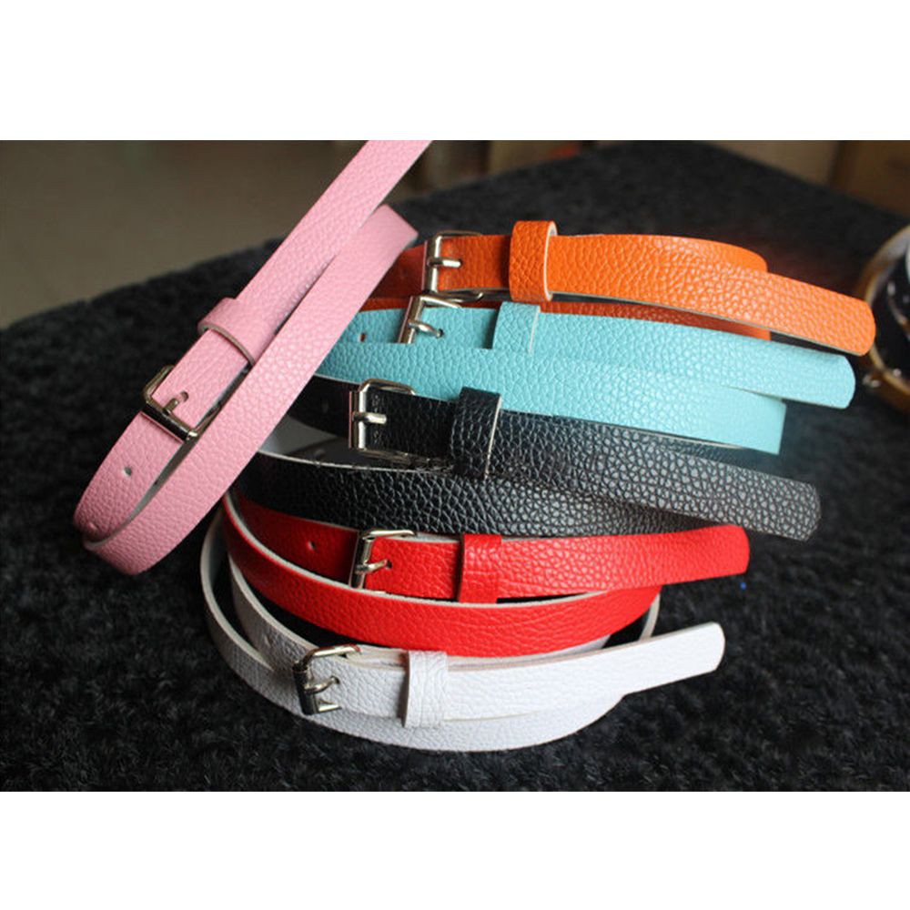 Thắt lưng giả da bản nhỏ khóa kim nhiều màu chất lượng