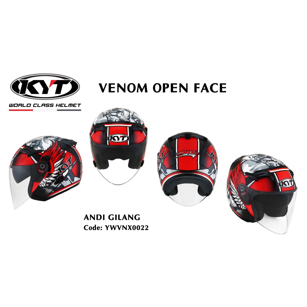 NÓN BẢO HIỂM KYT 3/4 MẪU ANDIJ YWVNX022