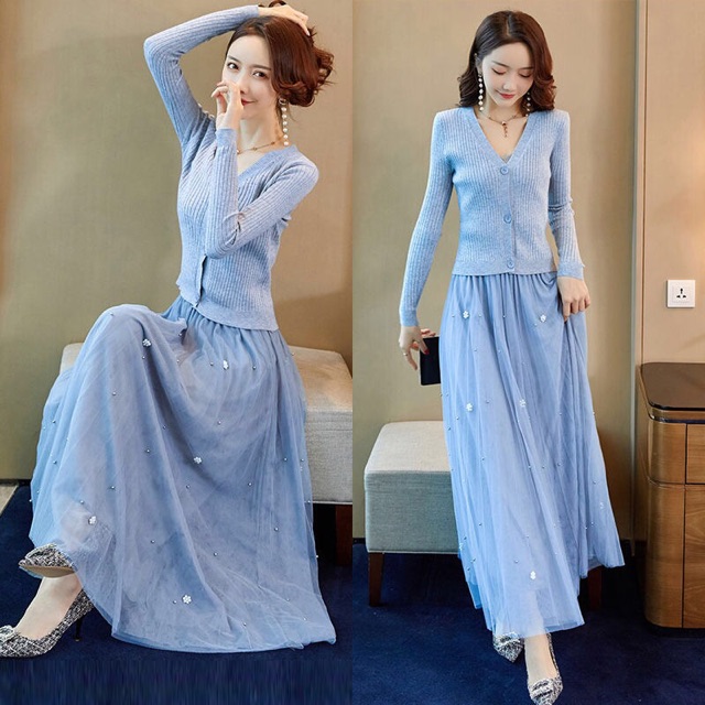 Sét váy len 3 chi tiết