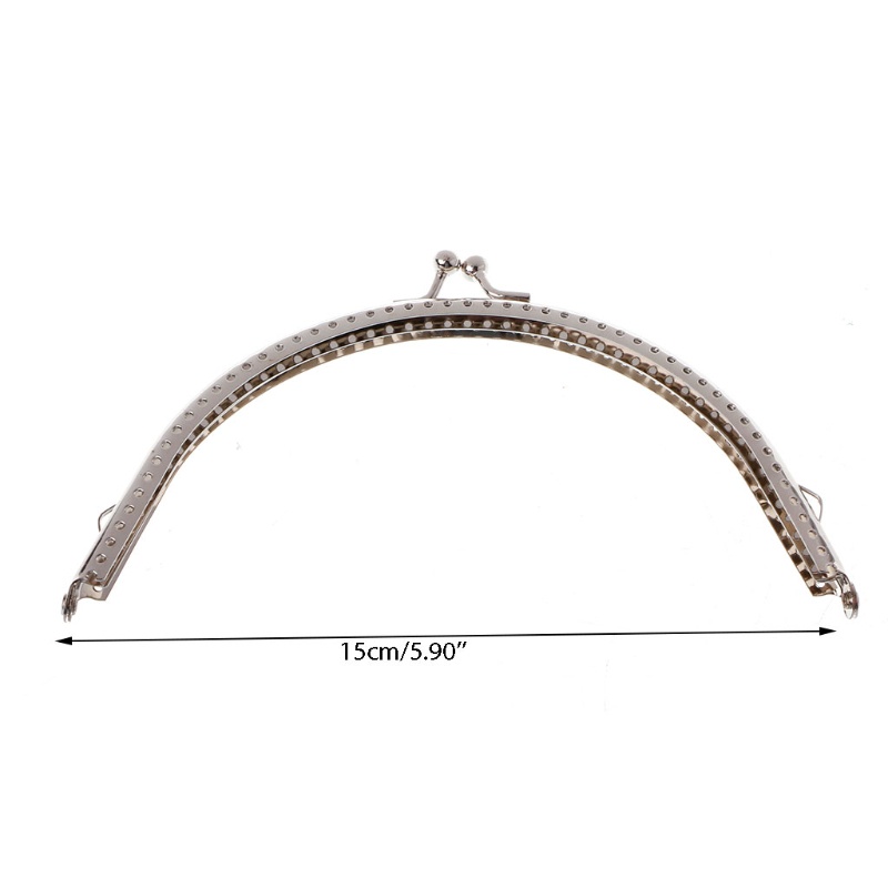 1 Khung Kim Loại Hình Nụ Hôn Tự Làm Cho Túi Xách Tông Bạc 15cm