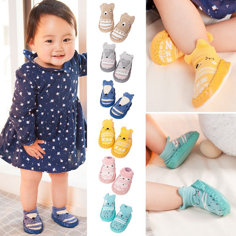 Giày vớ đế mềm mại chống trượt 6 màu lựa chọn cho bé tập đi
