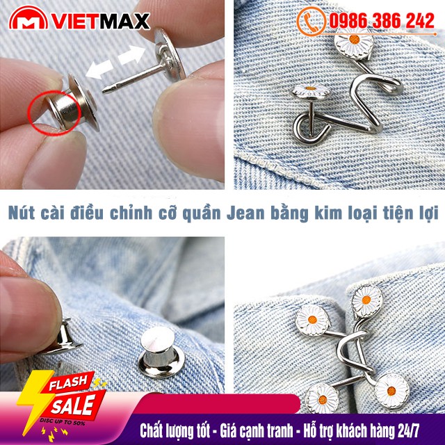 🎁 Bộ Nút Cài, Nút Gài, Khuy Cài Bấm Điều Chỉnh Bóp Eo Quần, Chân Váy 1 Bộ 1 Bên