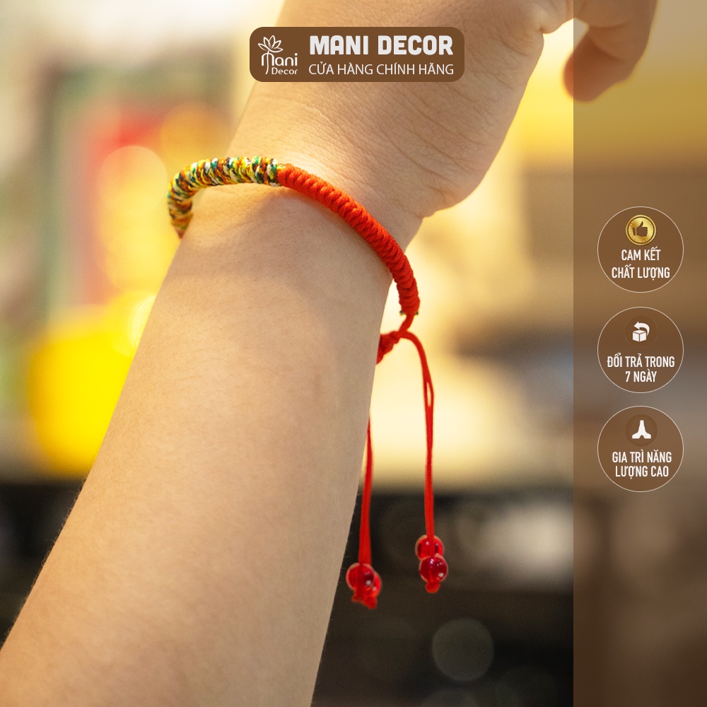 Vòng tay chỉ đỏ ngũ sắc handmade, giúp bảo về chủ nhân, đem lại may mắn, tài lộc - Mani Decor
