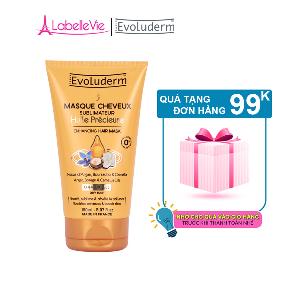 [HSD: 6/2022] Kem ủ Evoluderm Masque Cheveux Sublimateur Huile Précieuse dành cho tóc khô 150ml