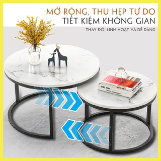 Bàn Trà Đôi Cao Cấp, Mặt Vân Đá Đẹp, Bàn Sofa