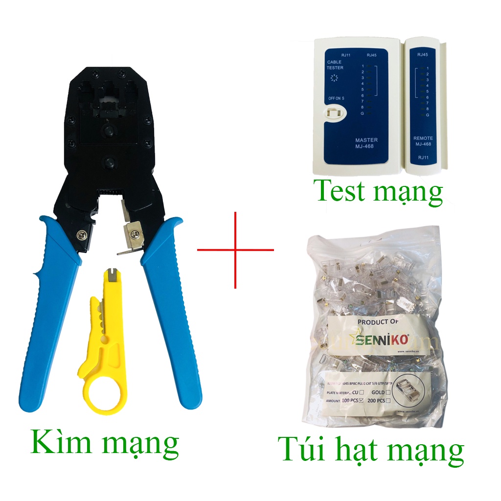 Kìm bấm mạng - test mạng - túi hạt mạng loại tốt