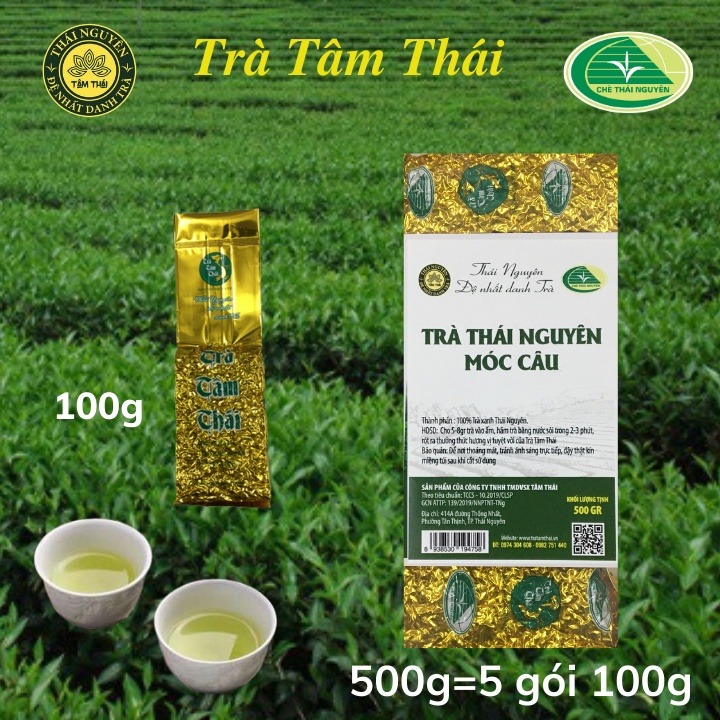 1kg Chè Thái Nguyên Móc Câu 10 gói 100g Trà Thái Nguyên 3 Sao Trà xanh Tâm Thái