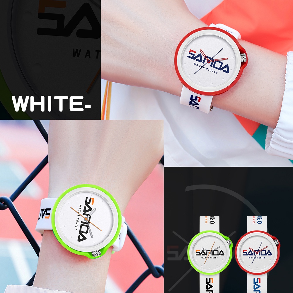 Đồng hồ thể thao Sanda 3200-15 chống thấm nước màu trơn thời trang cho nữ 