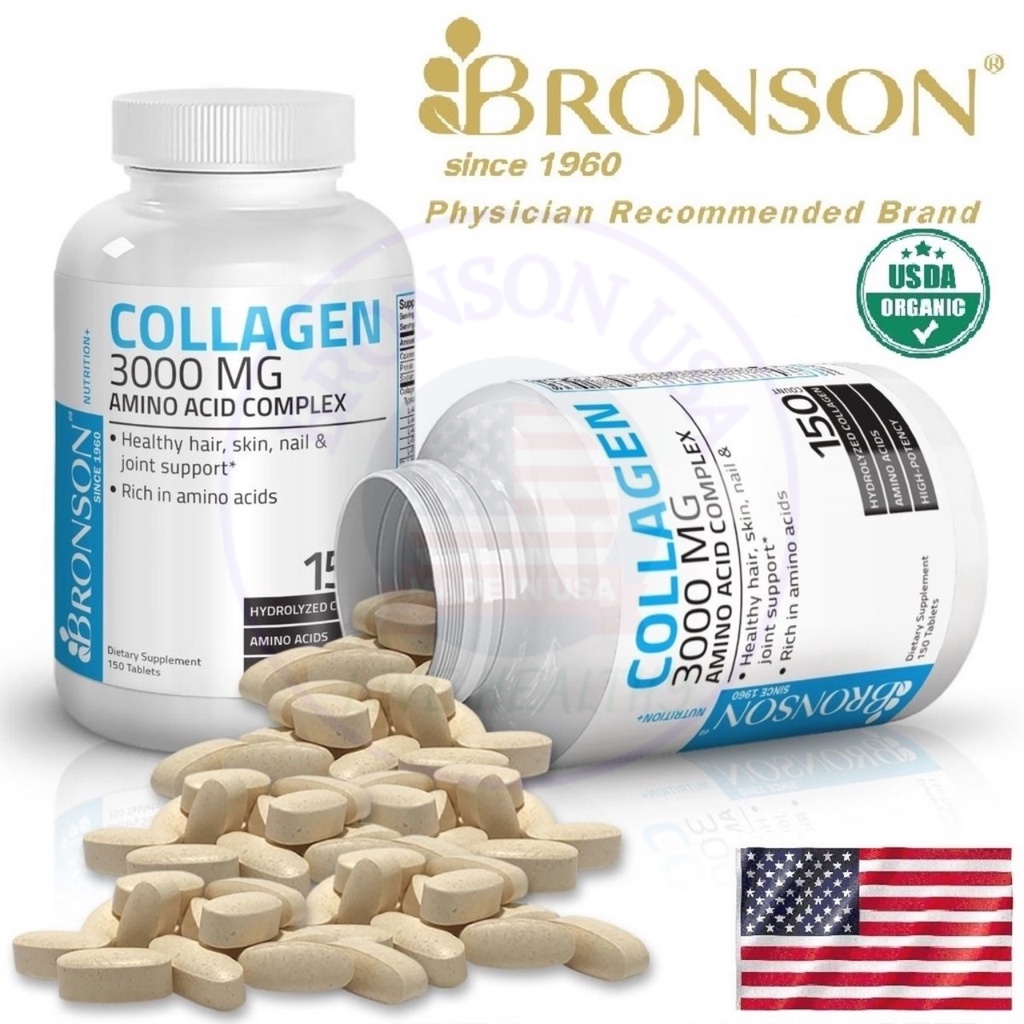 Organic Vitamin Collagen 3000mg - 150 viên Mỹ - Đẹp da, tóc, móng & Bổ xương khớp