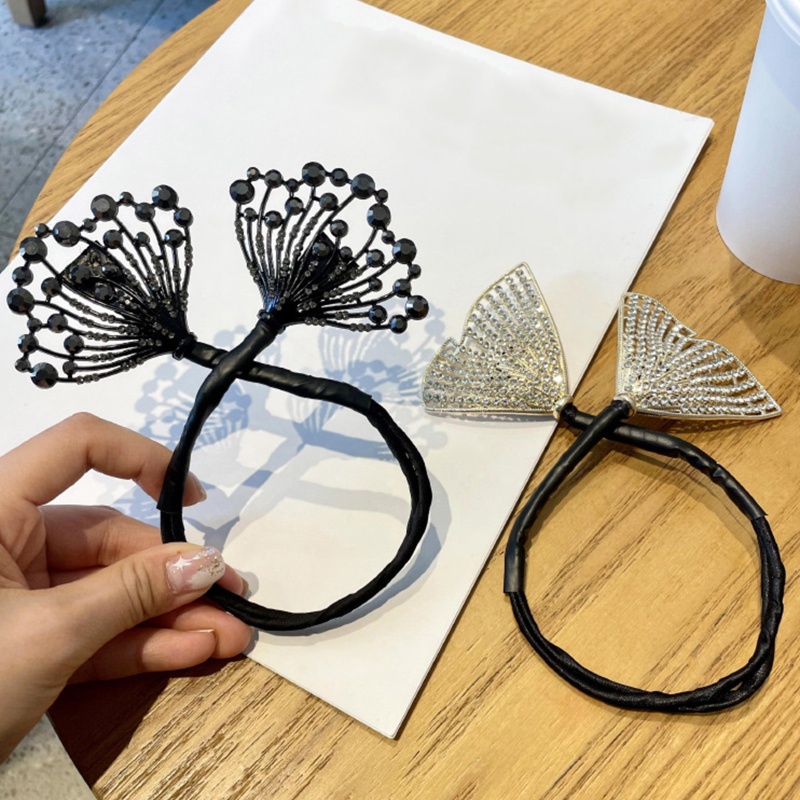 Kẹp Tóc Dạng Xoắn Đính Nơ Lấp Lánh Cho Nữ