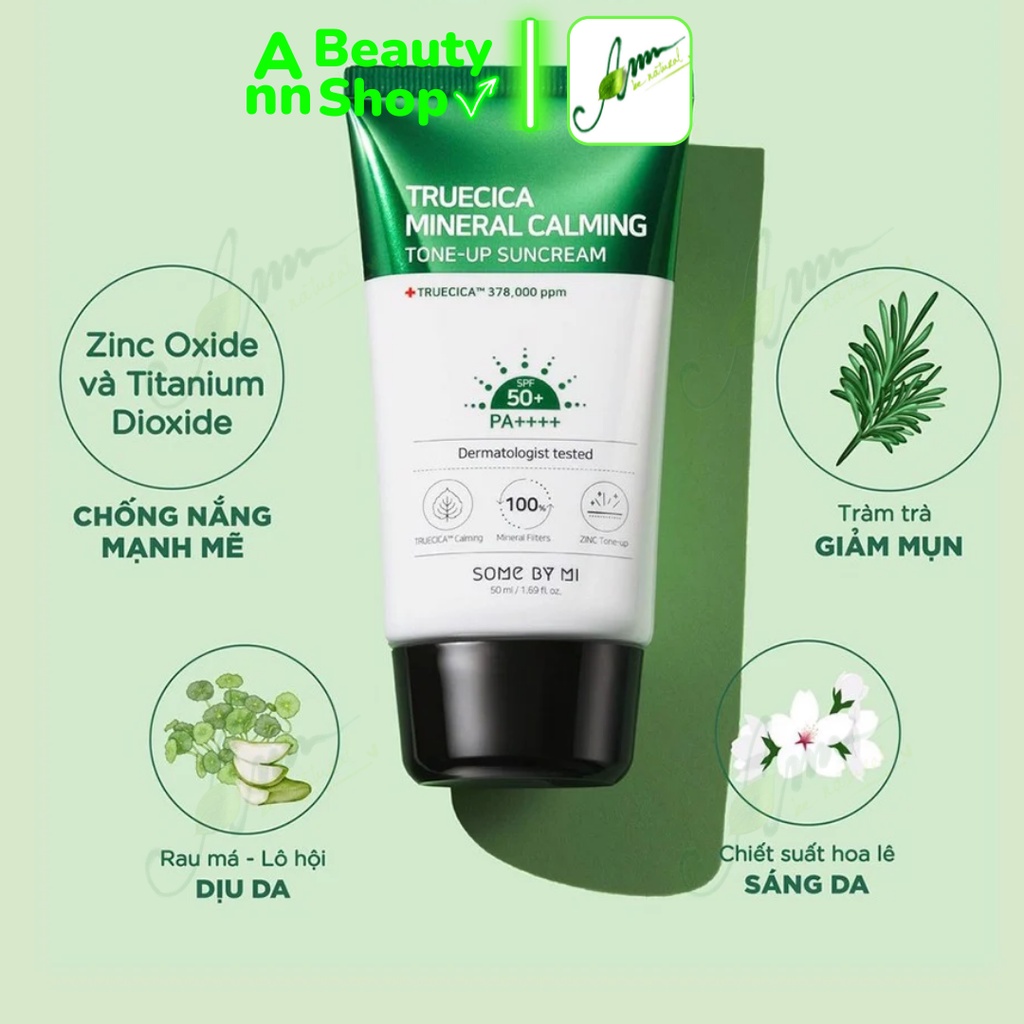 Kem Chống Nắng Some by mi Truecica Mineral Calming Tone up Suncream SPF50+/PA++++