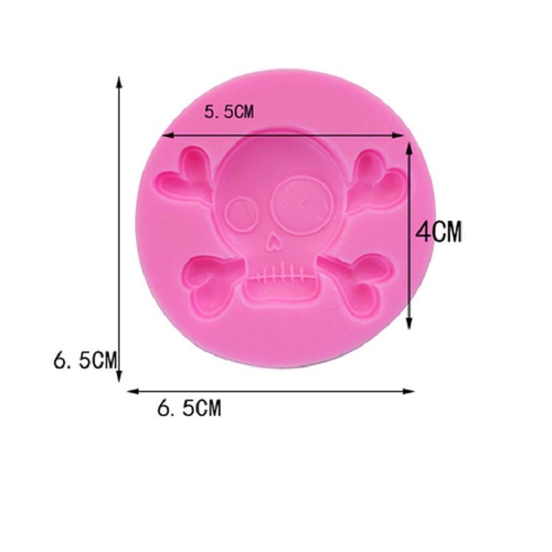 Khuôn Silicone Làm Bánh/Kẹo/Sô Cô La Hình Đầu Lâu 3D DIY
