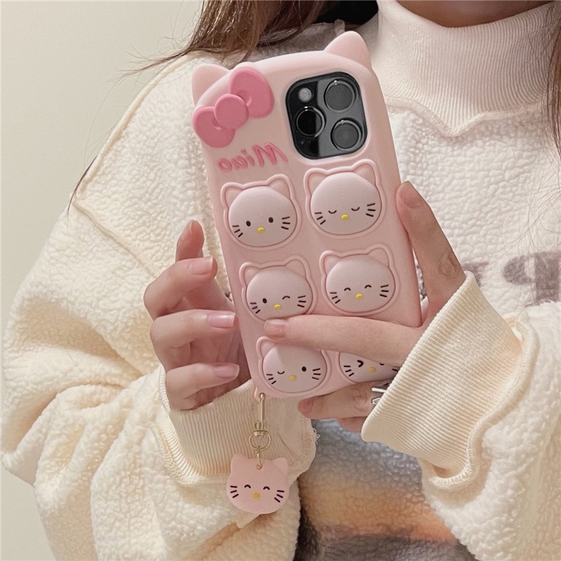Ốp Điện Thoại Silicone Mềm Chống Rơi In Hình Hello Kitty Cho iPhone 14 13 12 11 Pro Max XS XR X 8 7 6 6S Plus SE 2020
