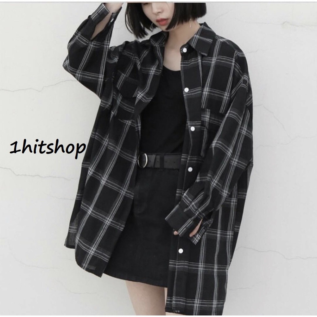DUNEA Áo Somi CARO DÁNG DÀI FLANEL Unisex