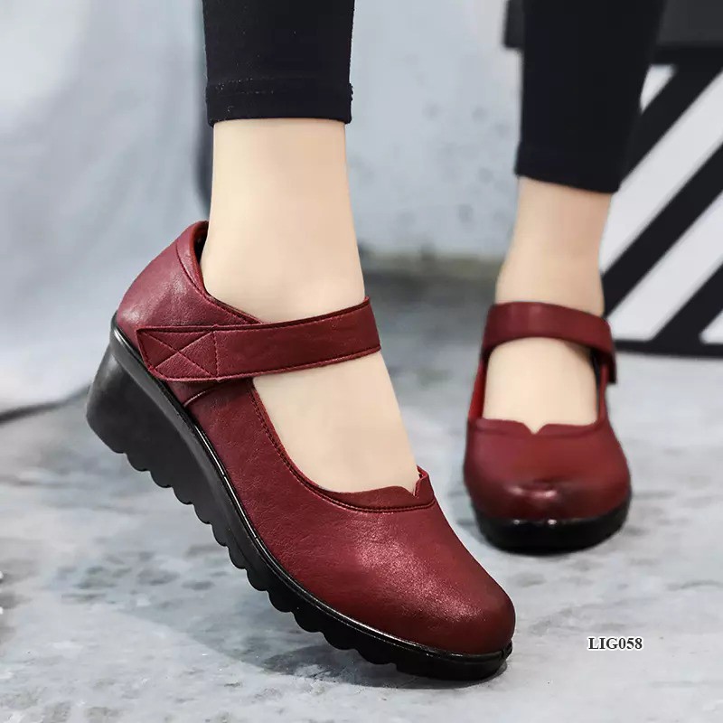 Giày da, Giày hài có quai cổ chân Hàn Quốc tôn dáng, siêu nhẹ, đi êm cho nữ đi chơi, đi làm  - LIG058