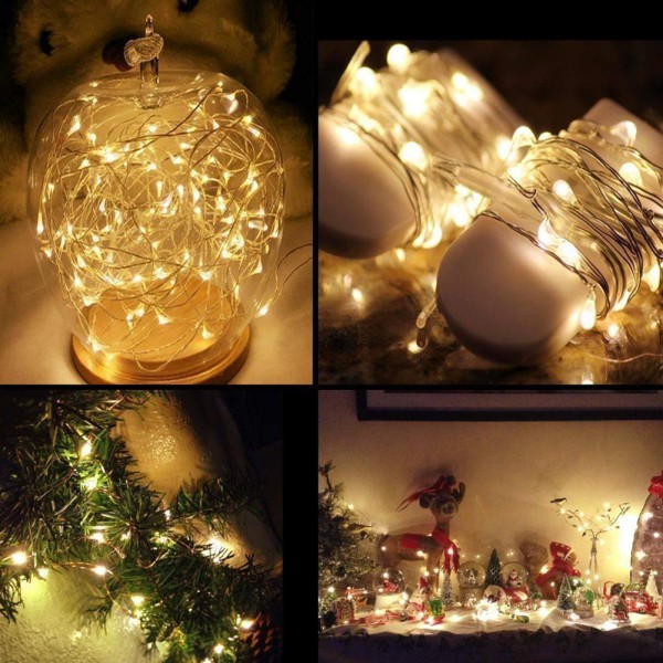 Đèn LED dây dài 3m , gồm 30 đèn LED chạy bằng pin , dùng trong trang trí tiệc cưới