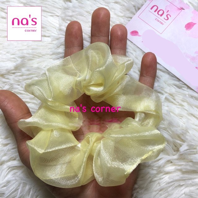 [HOT TREND] Scrunchies cột tóc voan kính trơn hot trend size nhỏ buộc tóc vải