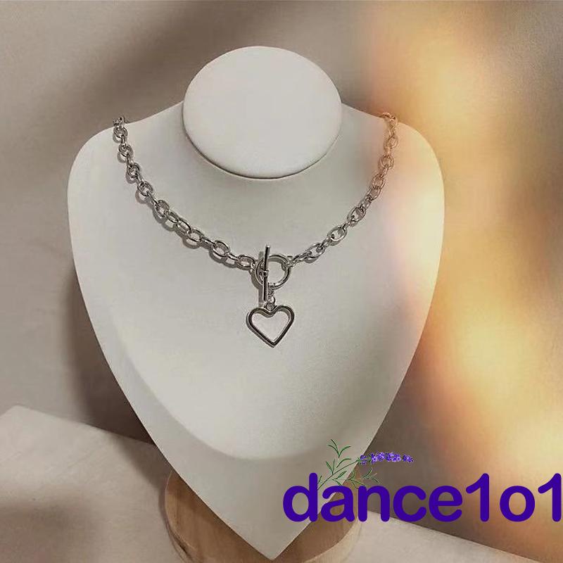 Dây chuyền mặt hình trái tim màu sắc trơn thời trang cho nữ