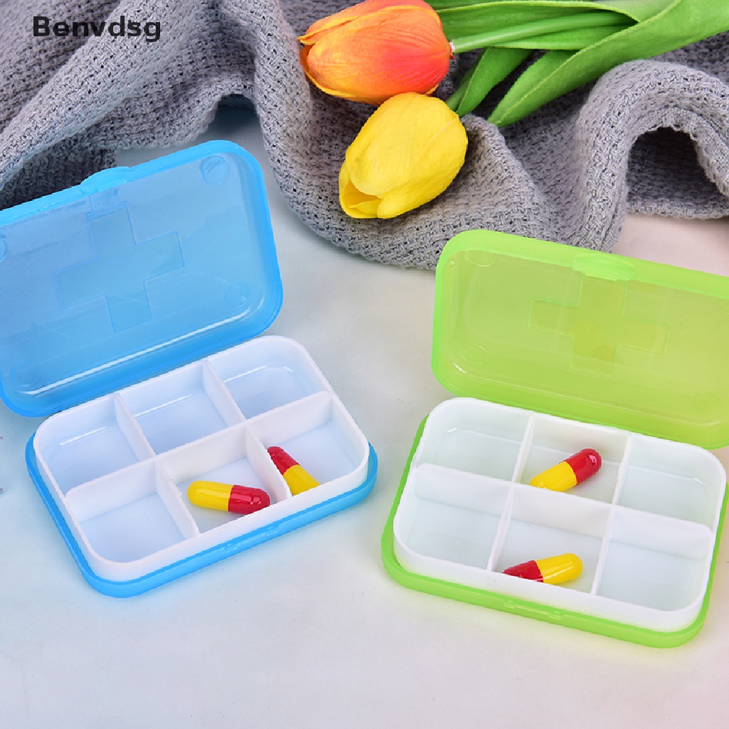 Hộp Đựng Thuốc Cầm Tay 6 Ngăn Tiện Lợi