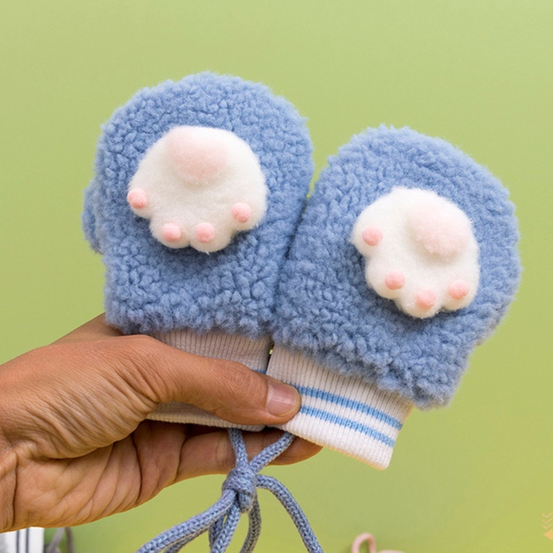 Găng Tay Hình Bàn Chân Gấu Hoạt Hình Giữ Ấm Mùa Đông