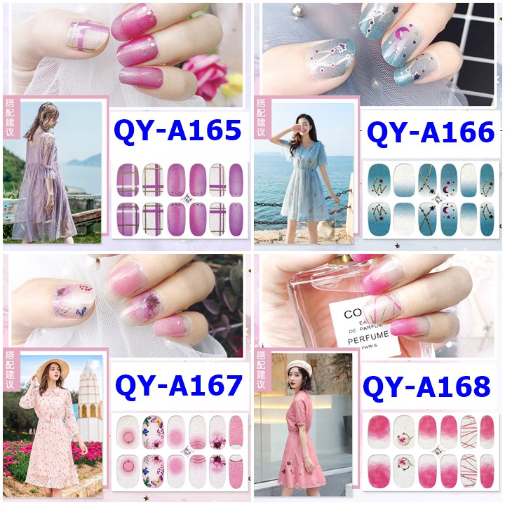 [Sỉ-Rẻ] Bộ dán móng tay nail sticker gồm 12 móng, không thấm nước, có độ đàn hồi tốt Phần 2 QYA [Lẻ-Sỉ]