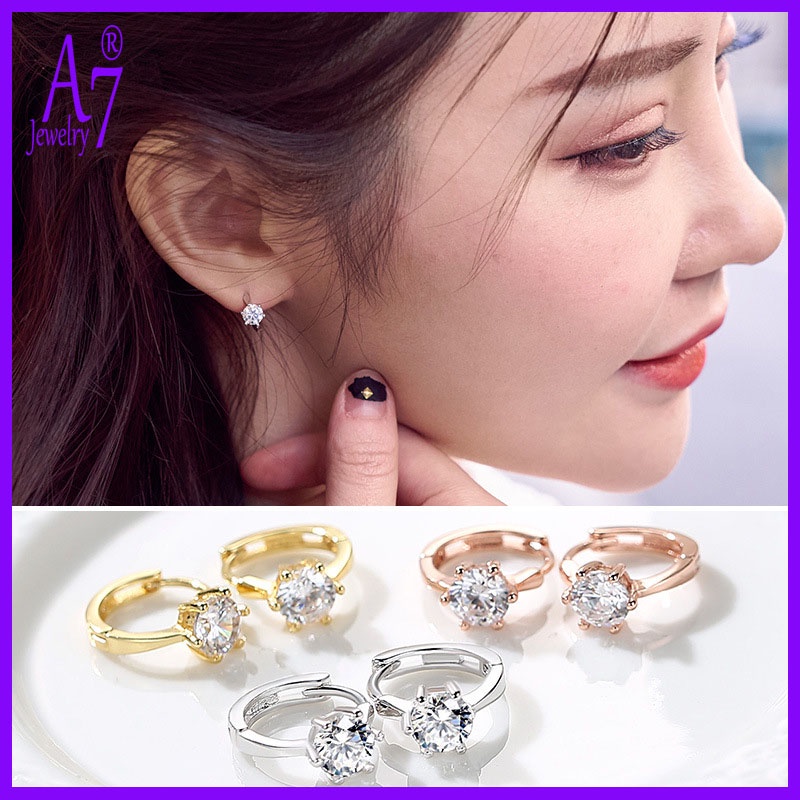 Bông tai mạ bạc 925 hình trái tim thời trang cho nữ