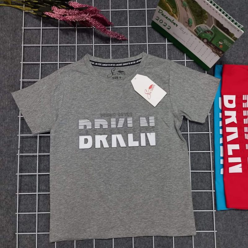 Áo thun cotton 100% chính phẩm hàng shop dập nổi cho bé trai size cồ