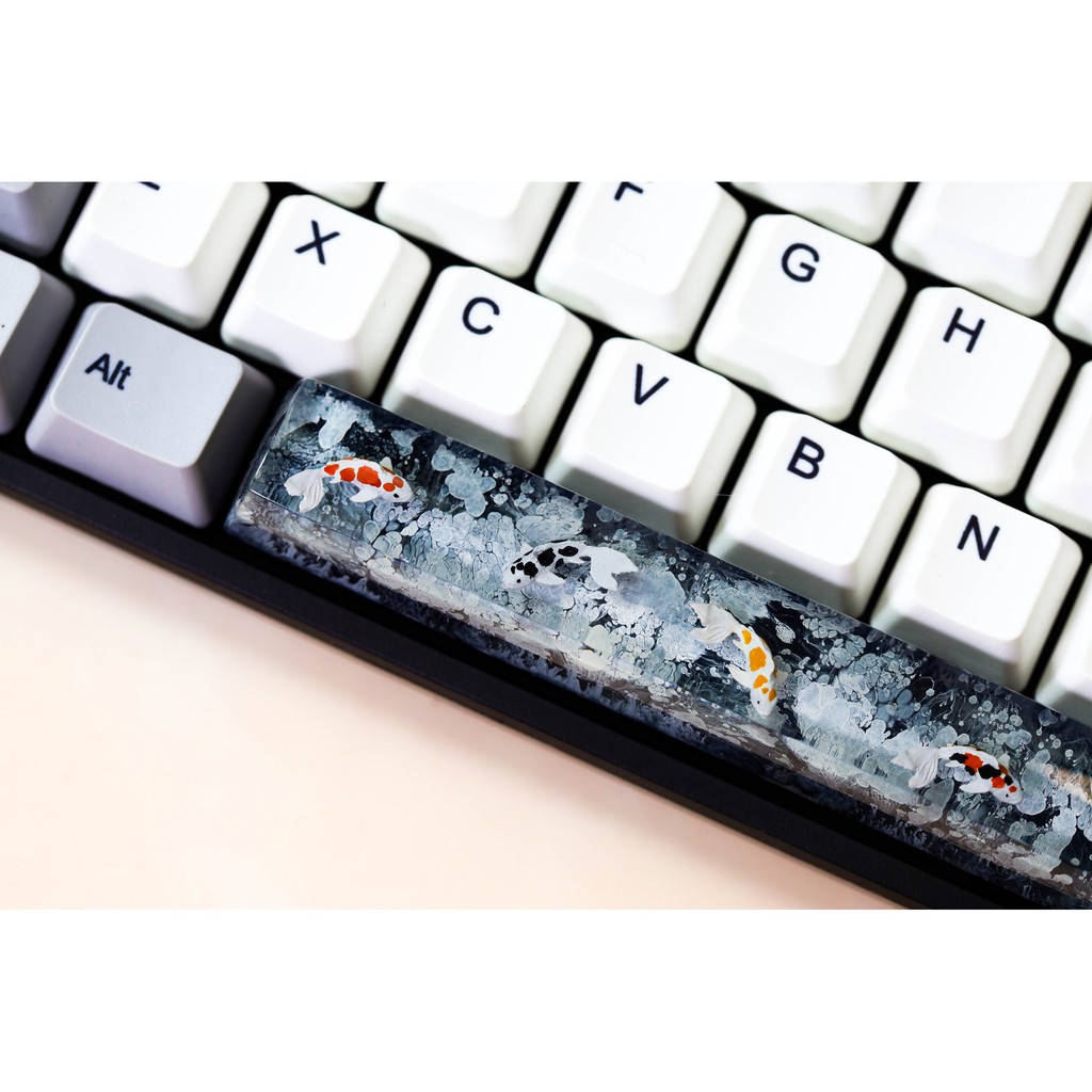 Nút bàn phím spacebar cá koi, keycap spacebar custom