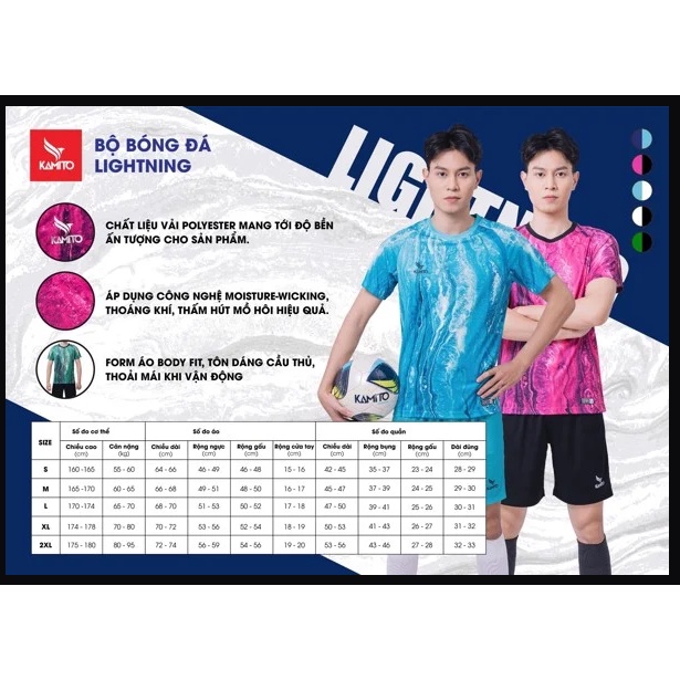 Áo kamito, áo bóng đá KAMITO LINING nhiều màu vải cao cấp form chuẩn kiểu dáng mạnh mẽ