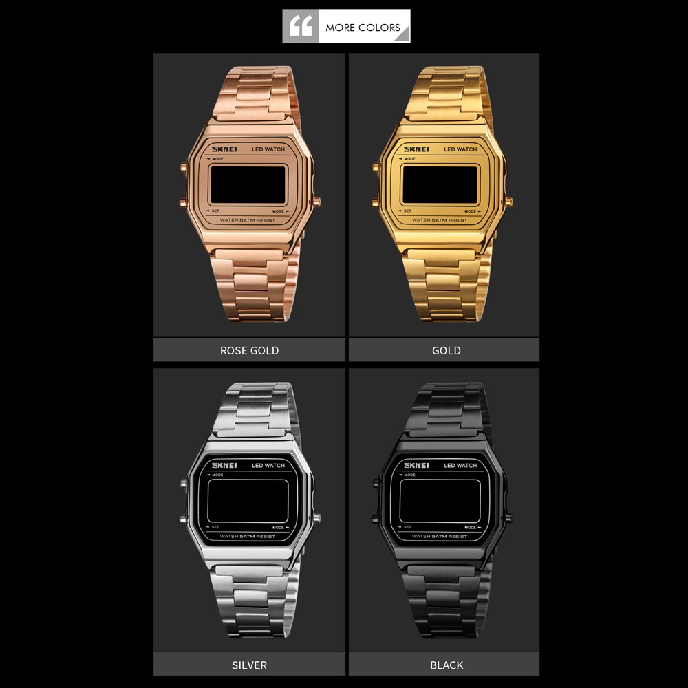 Đồng Hồ Điện Tử Mặt Vuông Có Đèn LED SKMEI