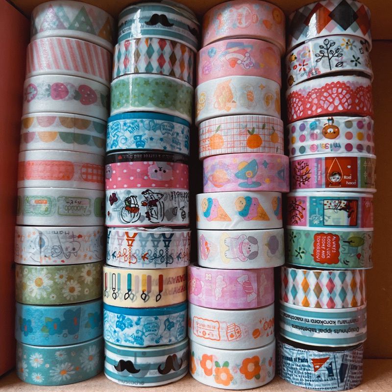 Combo 5c Washi tape random mẫu trang trí sổ tay, nhật kí siêu dễ thương