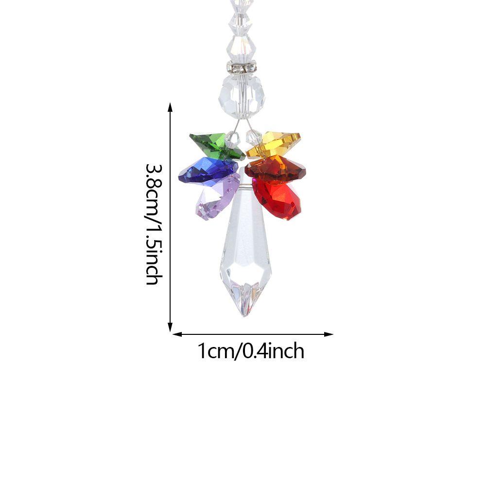 JANE Mặt Dây Chuyền Pha Lê Cầu Vồng Chakra Thiên Thần Bằng Kính