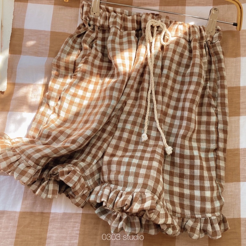 Quần đùi vải Muslin Bồng Bềnh-0303studio ✿ | BigBuy360 - bigbuy360.vn