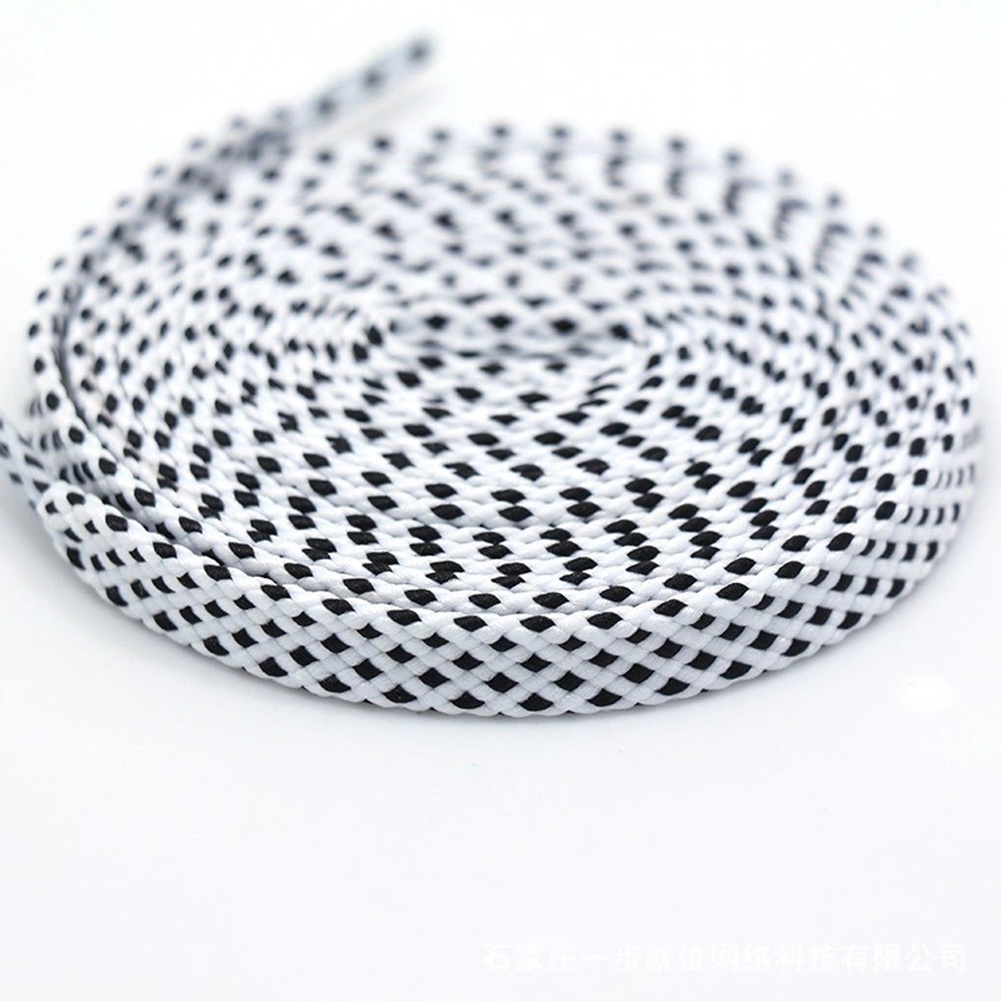 1 Cặp Dây Giày Họa Tiết Caro Chất Liệu Polyester Thời Trang Kích Thước 120Cm