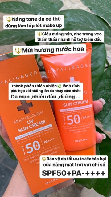 Kem chống nắng catalingeo 100ml - da dầu - da nhạy cảm