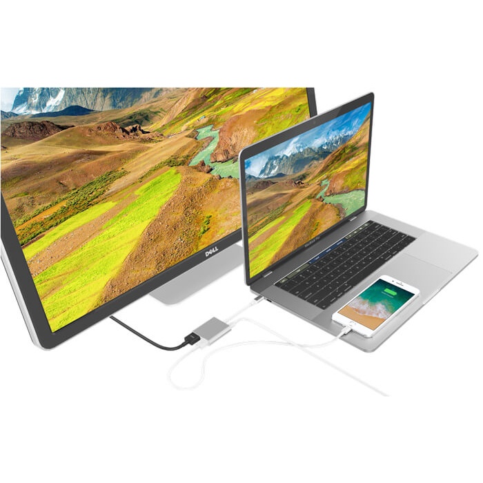 Cổng Chuyển Hyper HyperDrive 4K HDMI 3-In-1 USB-C Hub HD259 Dành Cho Macbook, PC và Devices