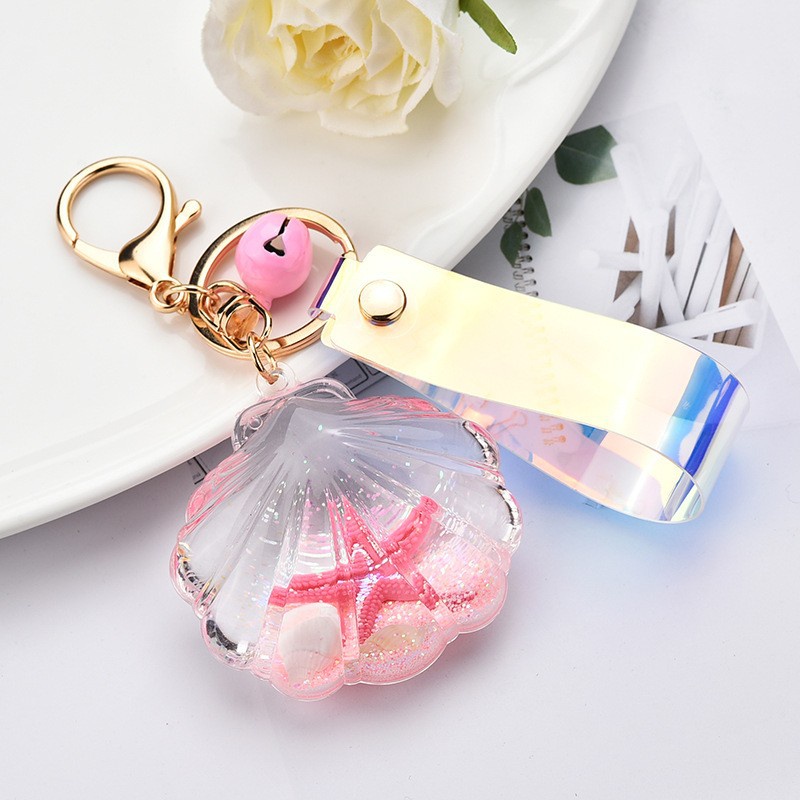 Móc Khóa Hình Vỏ Sò Ngôi Sao Năm Cánh Bằng Acrylic Sáng Tạo