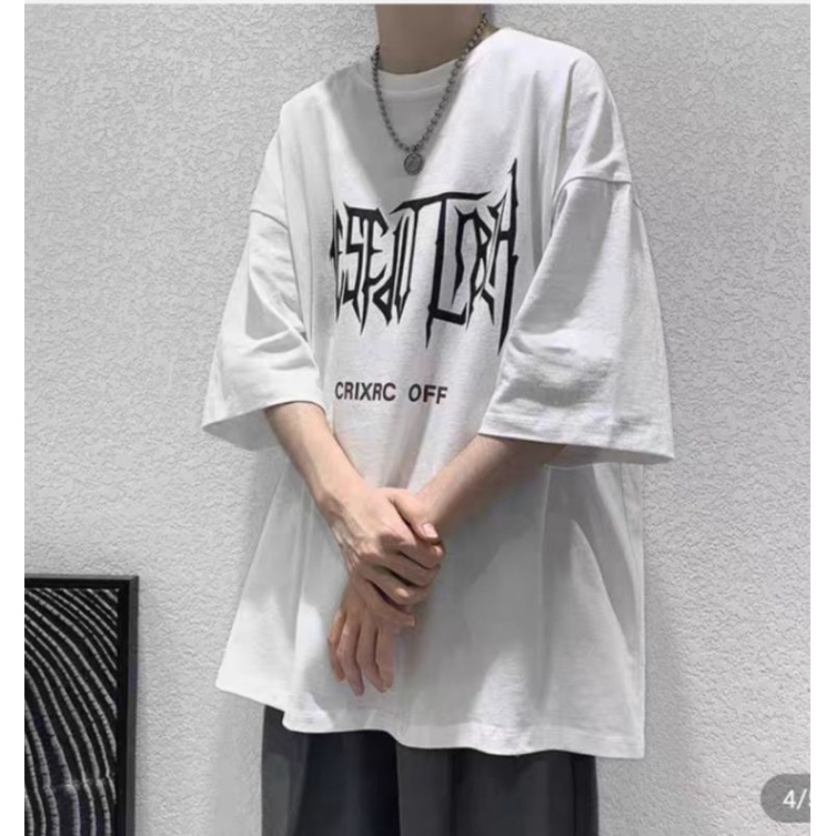 Áo thun tay lỡ nam nữ, áo phông unisex from rộng chất cottong mát mịn thấm hút mồ hôi in hình Chữ lửa