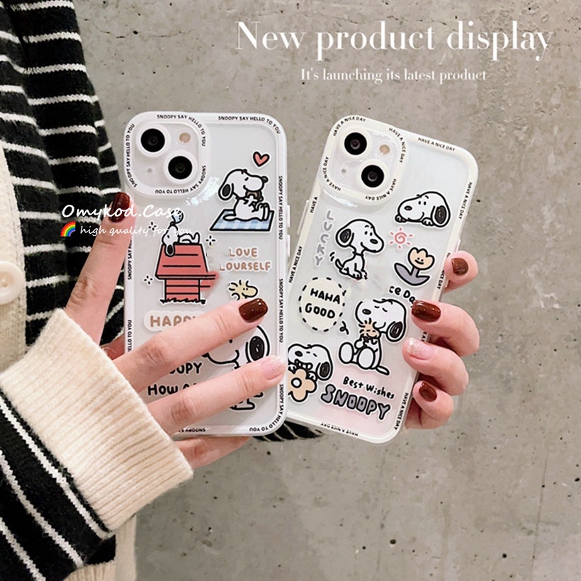 Ốp Điện Thoại Silicon TPU Mềm Trong Suốt In Hình Snoopy Cho Samsung S21 S20 FE S22 S21 S20 + Ultra Note 20 + M33 M23 M53 Chống Sốc