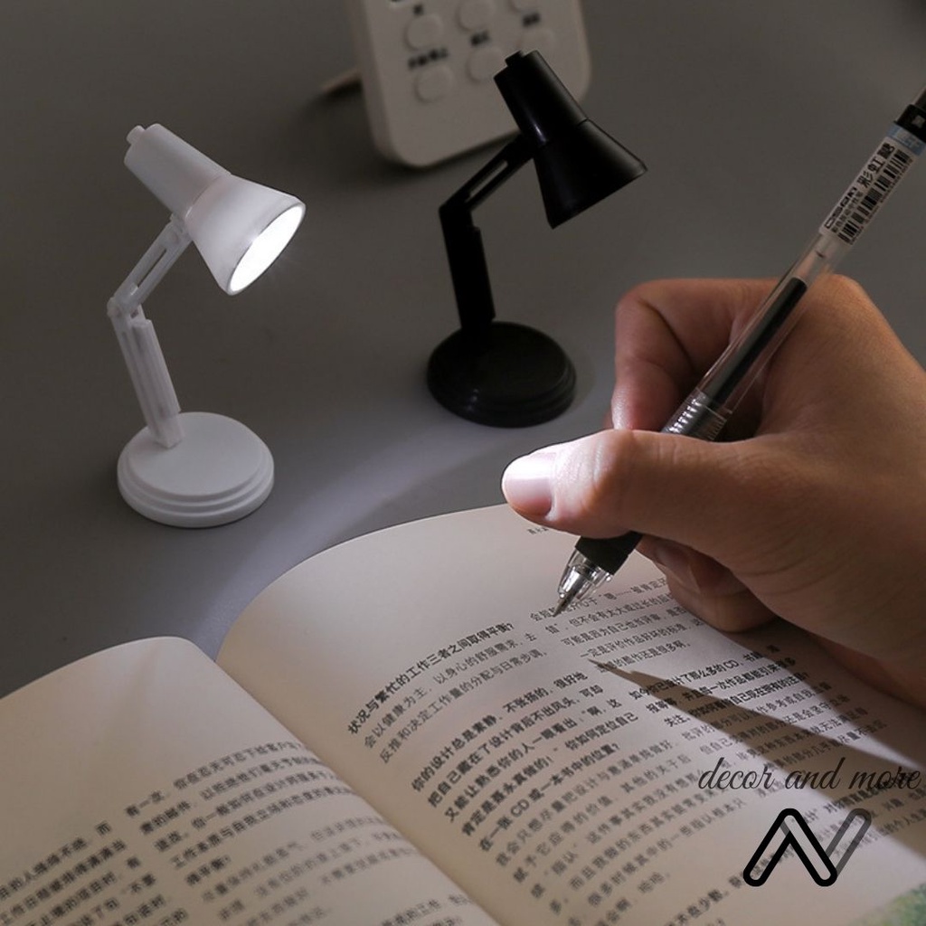 Đèn đọc sách mini bóng led để bàn, kẹp sách xinh xắn, decor bàn học
