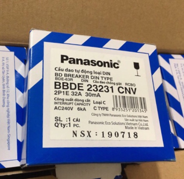 Cầu dao CB chống giật 32A 2cực Panasonic BBDE 23231CNV