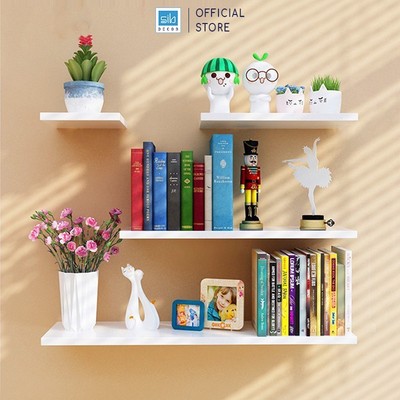 Set 4 Kệ Gỗ Treo Tường Thanh Ngang SIB Decor Trang Trí Phòng Khách Góc Làm Việc KT001-2346