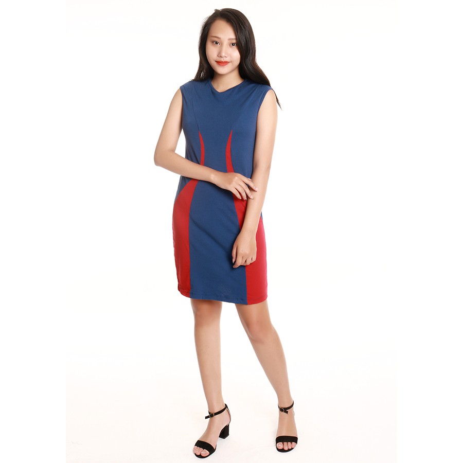 Váy nữ NARSIS New1276 màu xanh phối
