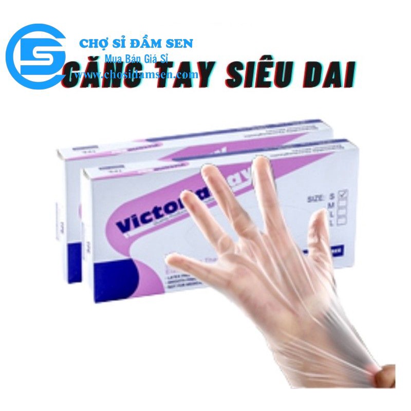 Hộp 100 găng tay Victoria cao su TPE an toàn dùng 1 lần làm bếp nấu ăn vệ sinh siêu dai G362-BaotayVic