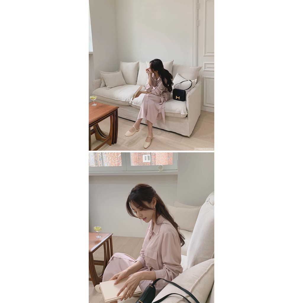 Miju Dress - Đầm sơ mi 2 túi tay dài