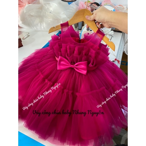 Váy công chúa baby Nhung Nguyễn mèo xanh bơ cf