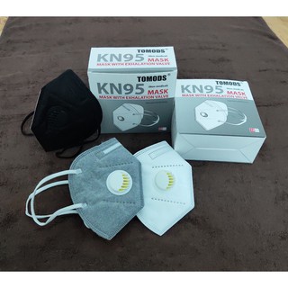 10 Khẩu trang KN95 có van TOMODS (chống bụi mịn PM2.5, vi khuẩn) 3 màu trắng, xám, đen